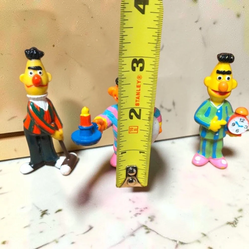 VTG Applause Sesame Street Bert Ernie PVC Figure Lot Pajama Candle Croquet 1980s
